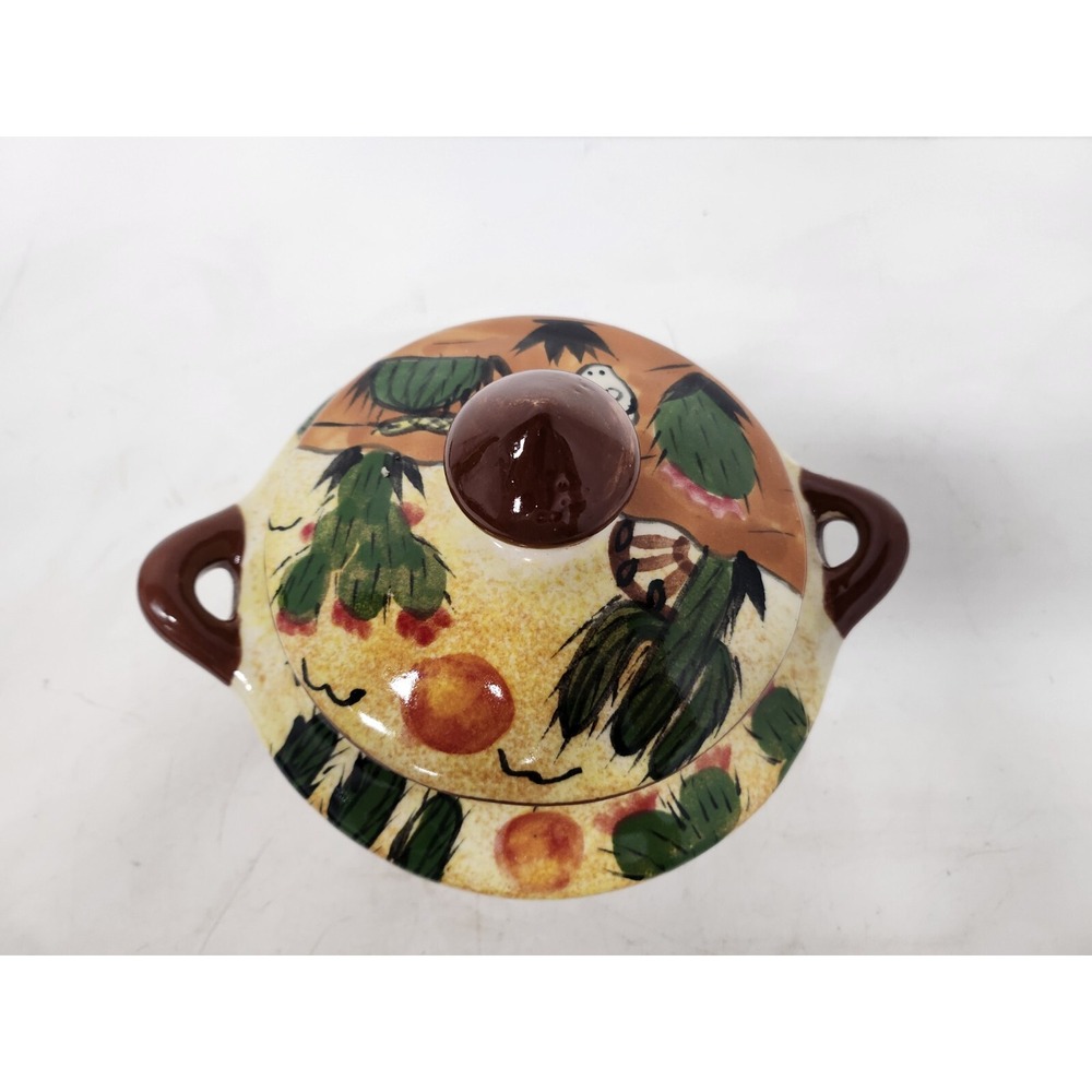 Vintage Mexican Pottery Handmade Ceramic Cactus Lidded Soup Tureen Serving Dish - Picture 9 of 14